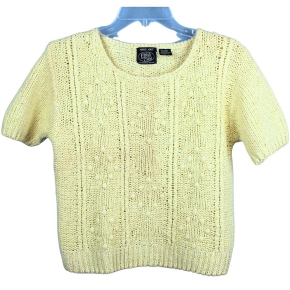 Chelsea Place‎ Hand Knit Women's Sweater Cream Color Ramie Blend Size Medium - Picture 1 of 7